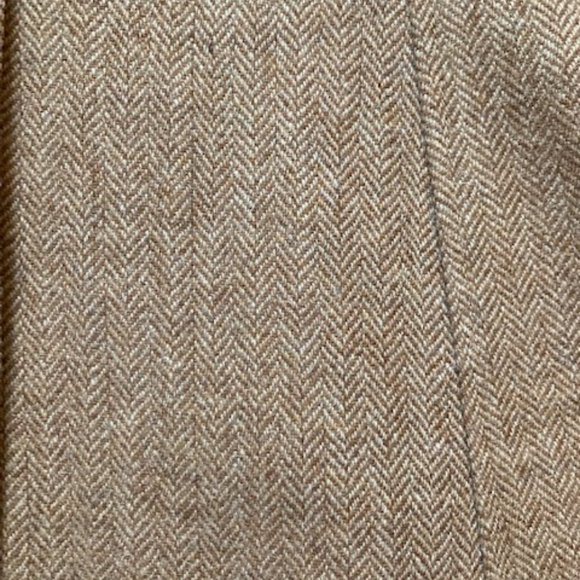Vintage Inspired Talbots Tan Herringbone Wool A Line Button Down Skirt Size 6 - Picture 4 of 8
